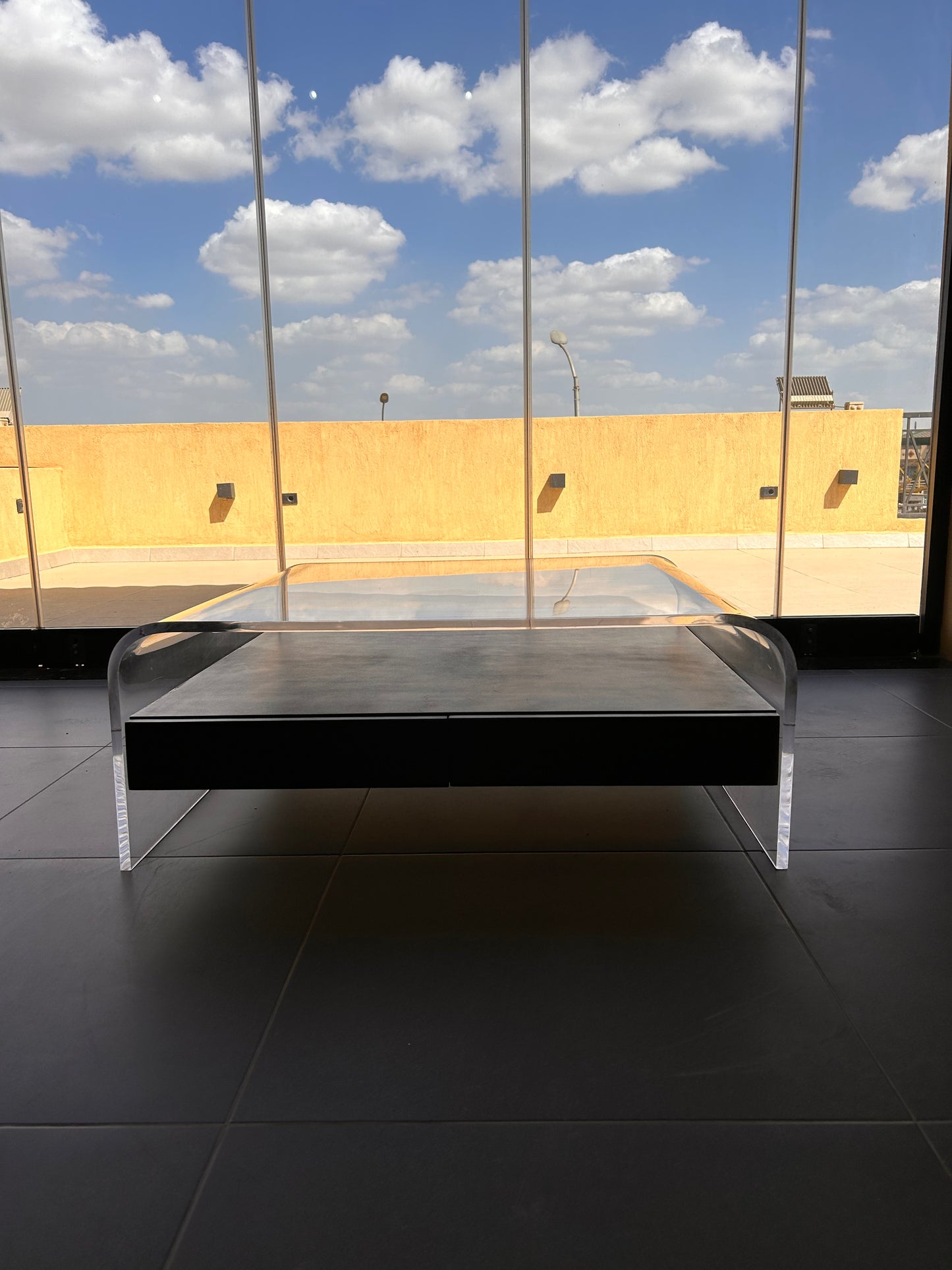 Plexiglass Coffee Table With Drawer