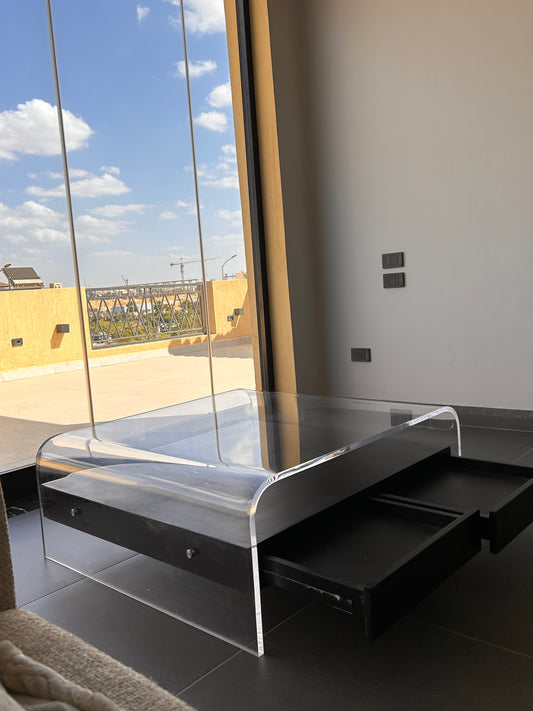 Plexiglass Coffee Table With Drawer