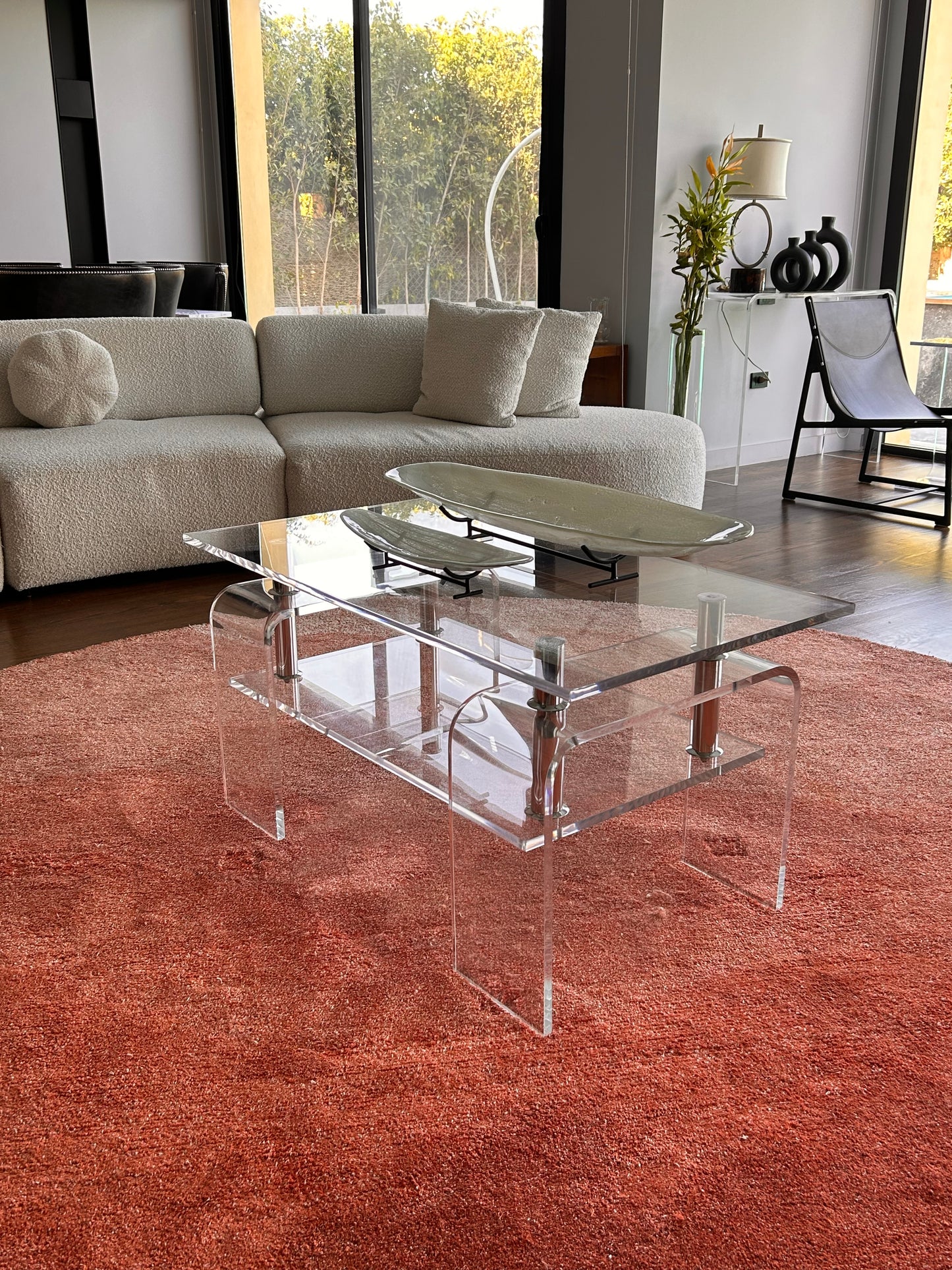 Plexi & Stainless Steel Centre Table