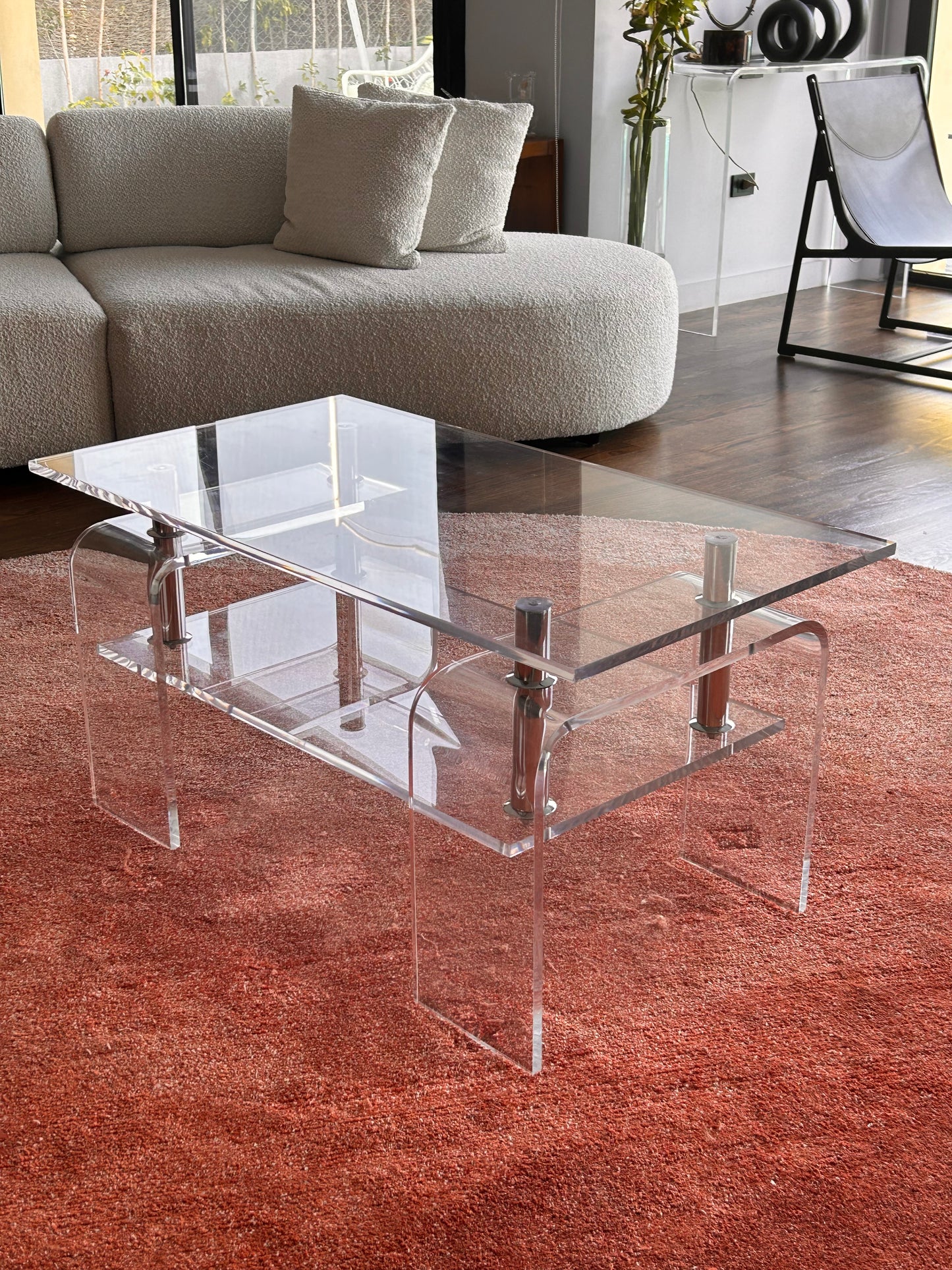 Plexi & Stainless Steel Centre Table