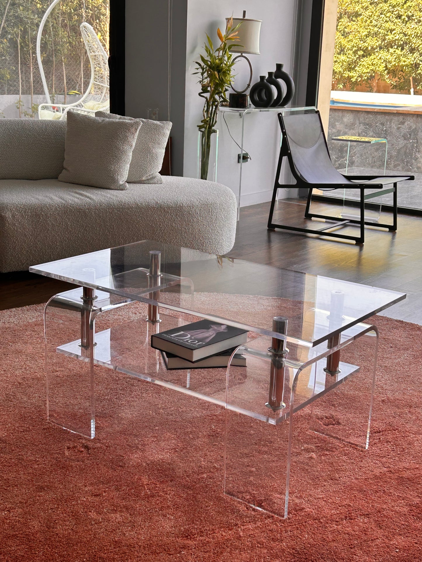 Plexi & Stainless Steel Centre Table