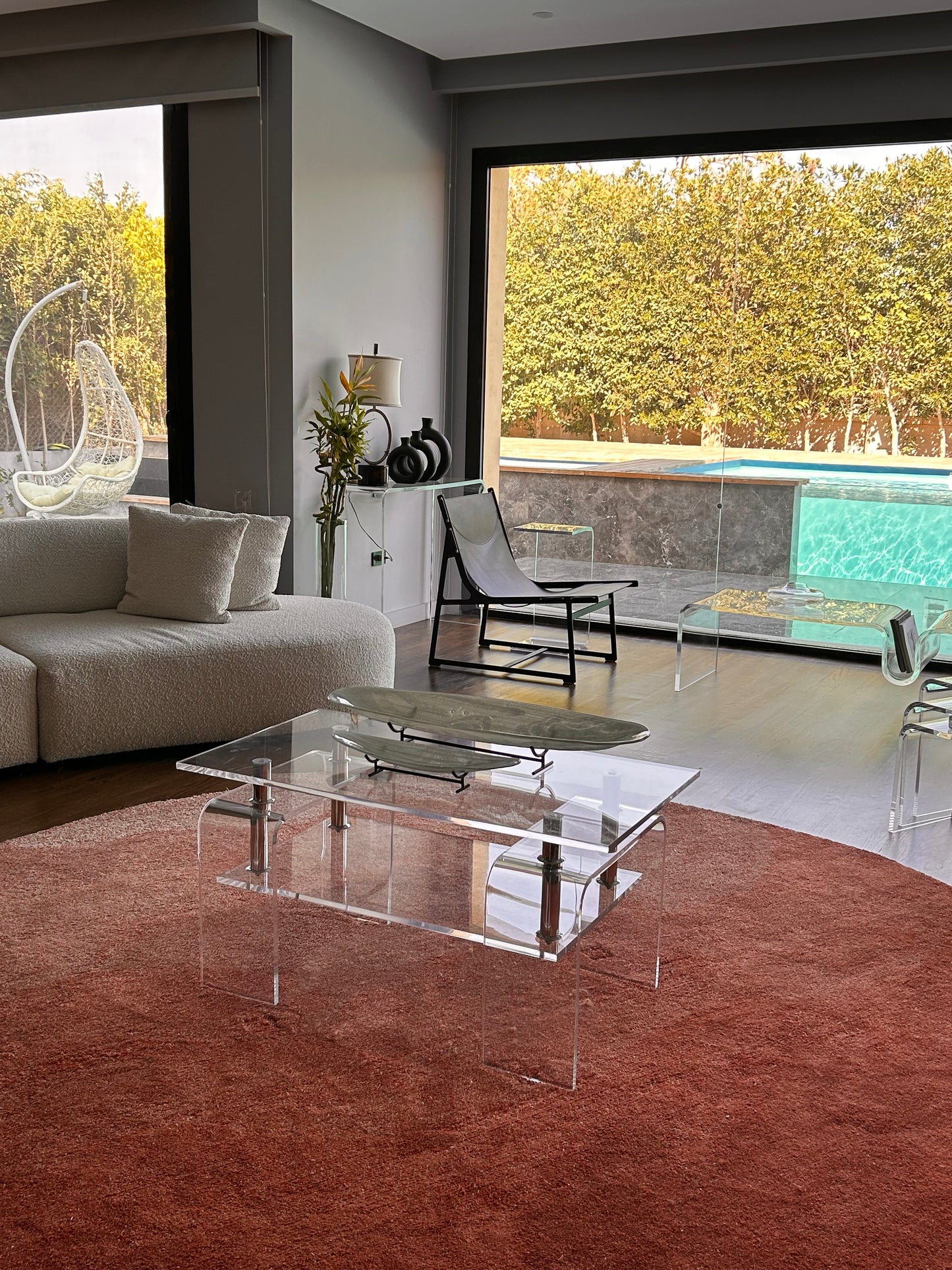 Acrylic & Stainless Steel Centre Table