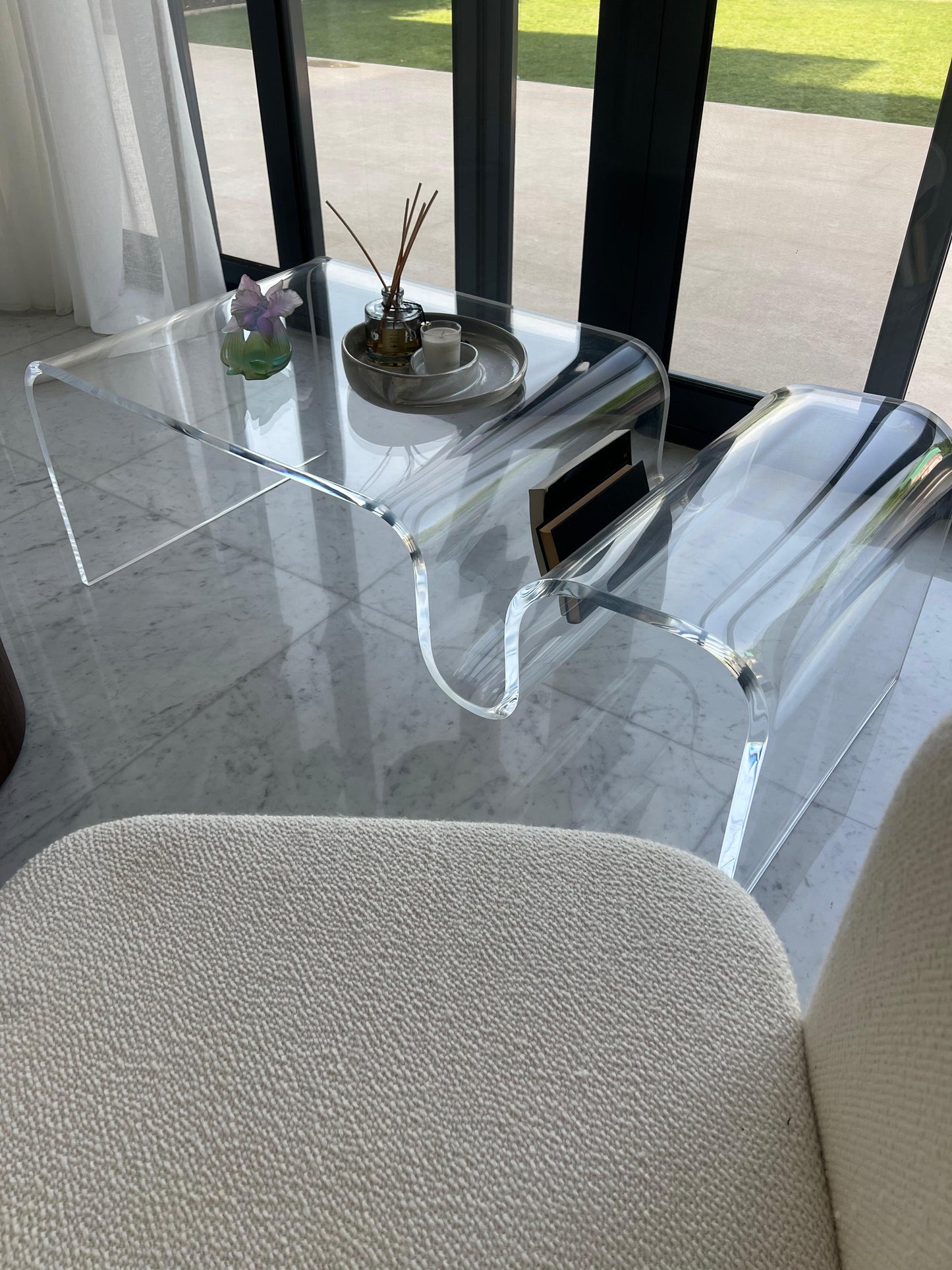 Waterfall Acrylic Coffee Table.