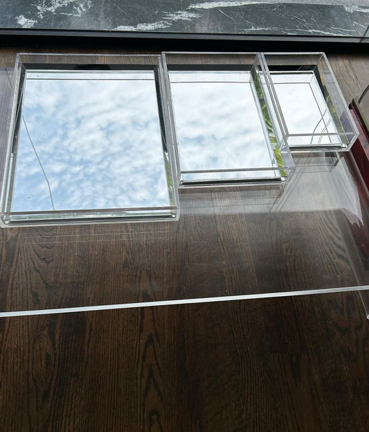 Acrylic Mirror Serving Tray (Set of 3)