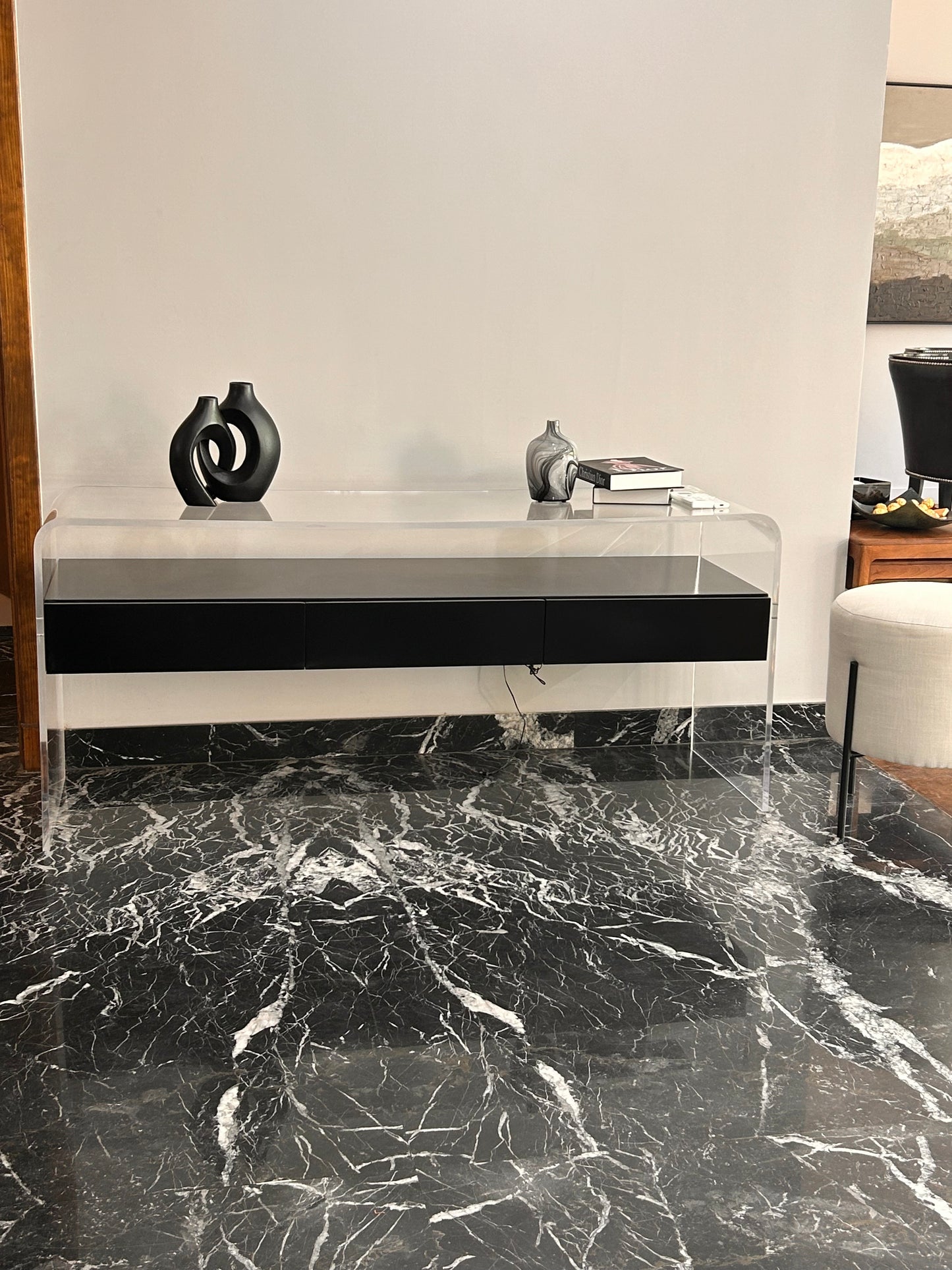 Plexiglass Console With Drawer
