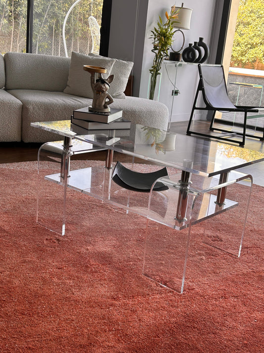 Plexi & Stainless Steel Centre Table