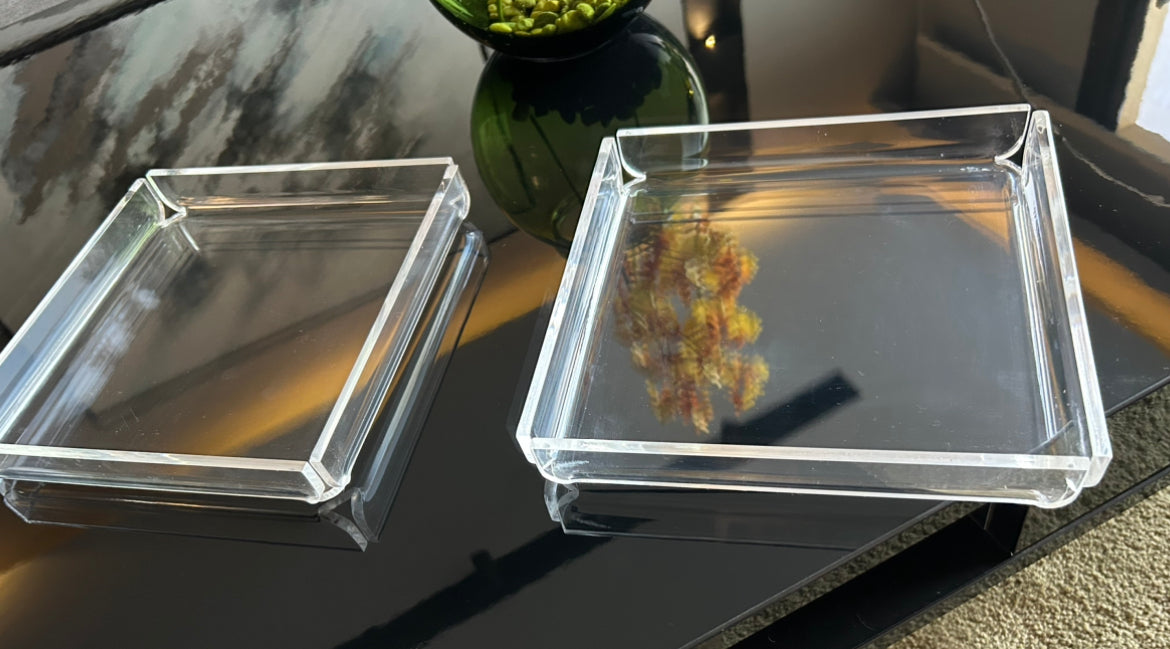 Plexiglass Square Tray - Set of 2