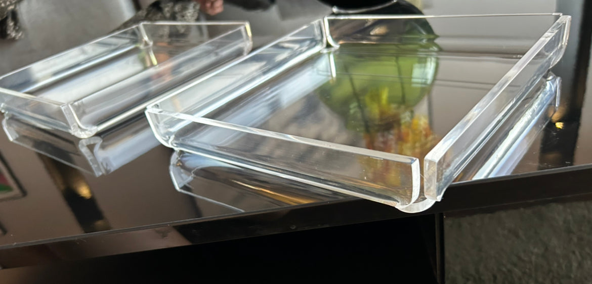 Plexiglass Square Tray - Set of 2